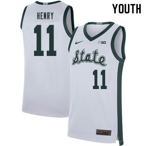 Youth Aaron Henry Michigan State Spartans #11 Nike NCAA 2020 Retro White Authentic College Stitched Basketball Jersey CZ50X71LB